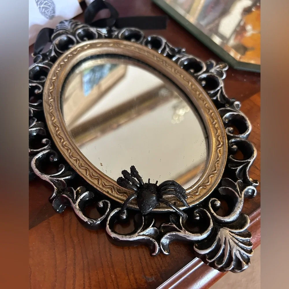 Gothic spider mirror Halloween decor